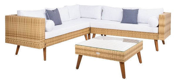 Analon Outdoor Sectional/Natural White Cushion