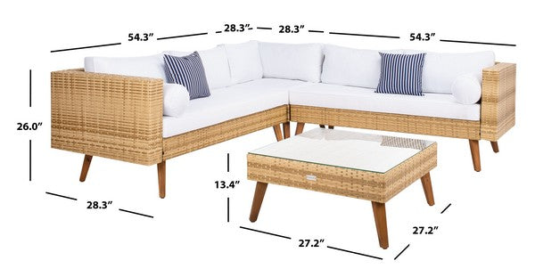 Analon Outdoor Sectional/Natural White Cushion