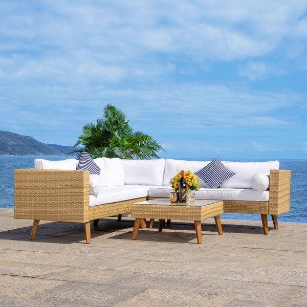 Analon Outdoor Sectional/Natural White Cushion