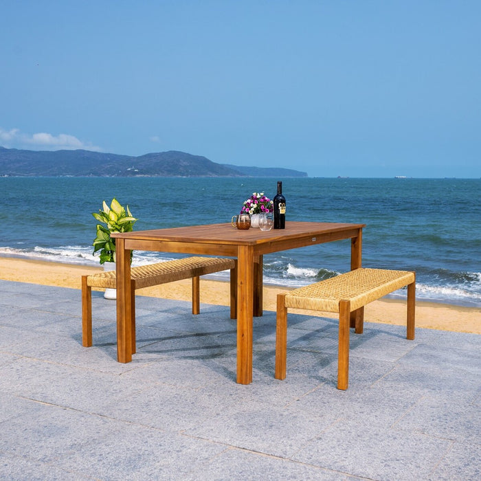 Aquina Dining Set/Light Brown