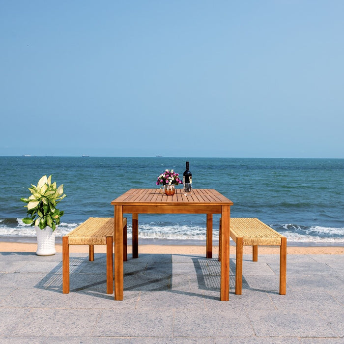 Aquina Dining Set/Light Brown