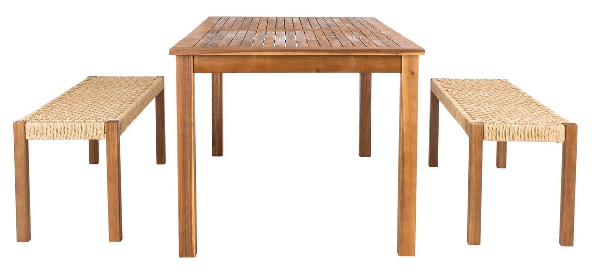 Aquina Dining Set/Light Brown