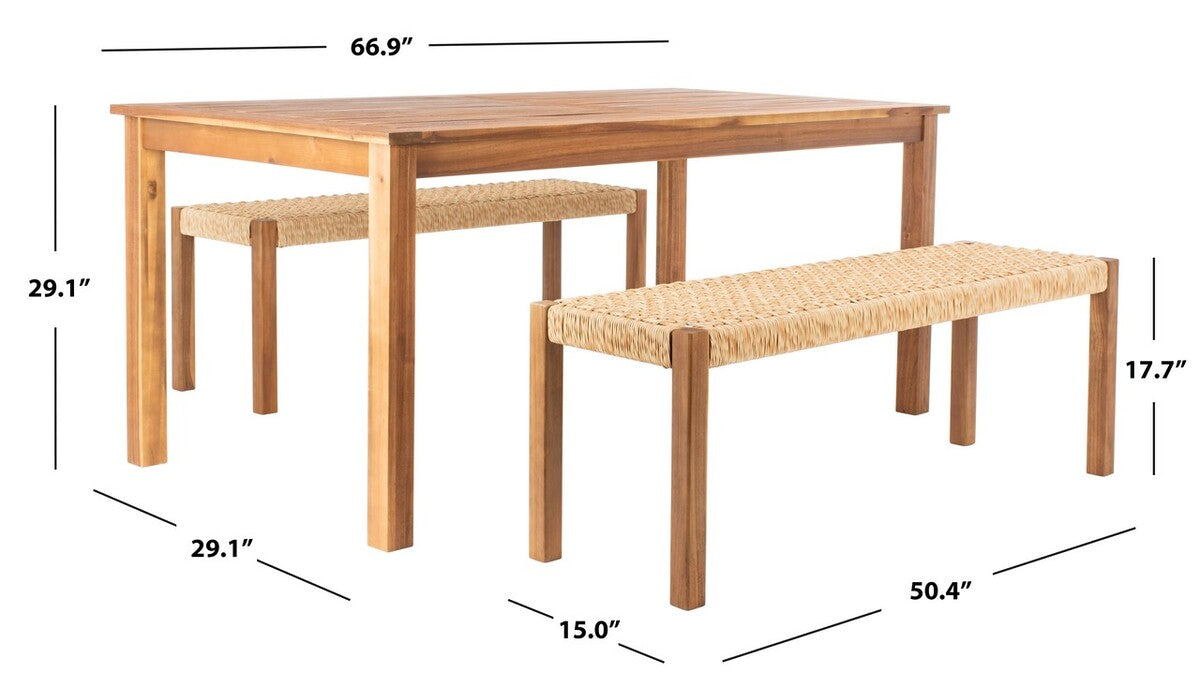 Aquina Dining Set/Light Brown