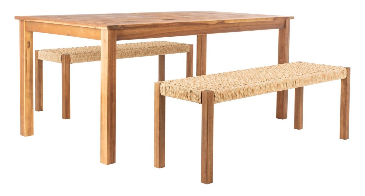 Aquina Dining Set/Light Brown