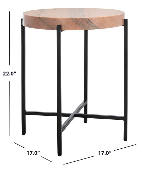 Azula Stone Top Accent Table/Burnt Orange Stone
