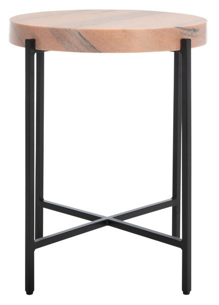 Azula Stone Top Accent Table/Burnt Orange Stone