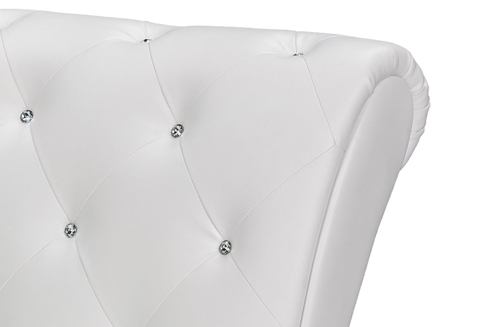 Pease White Faux Leather Upholstered Chaise Lounge - Cool Stuff & Accessories