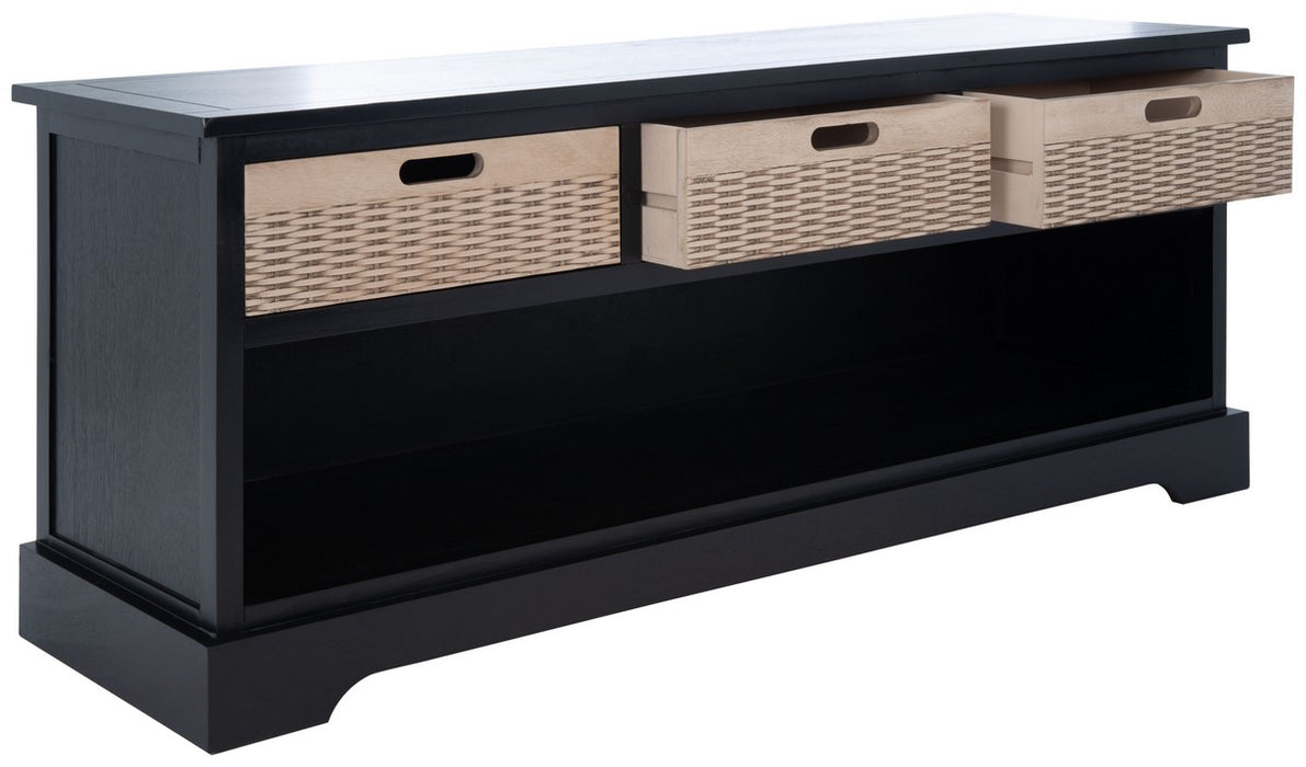 Landers 3 Drawer Storage Bench/Black - Cool Stuff & Accessories
