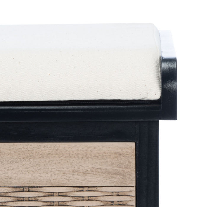 Landers 2 Drawer / Cushion Storage Bench/ Black - Cool Stuff & Accessories