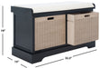 Landers 2 Drawer / Cushion Storage Bench/ Black - Cool Stuff & Accessories