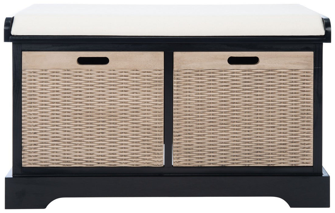 Landers 2 Drawer / Cushion Storage Bench/ Black - Cool Stuff & Accessories