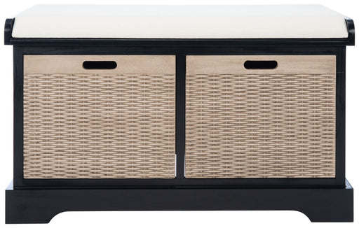 Landers 2 Drawer / Cushion Storage Bench/ Black - Cool Stuff & Accessories