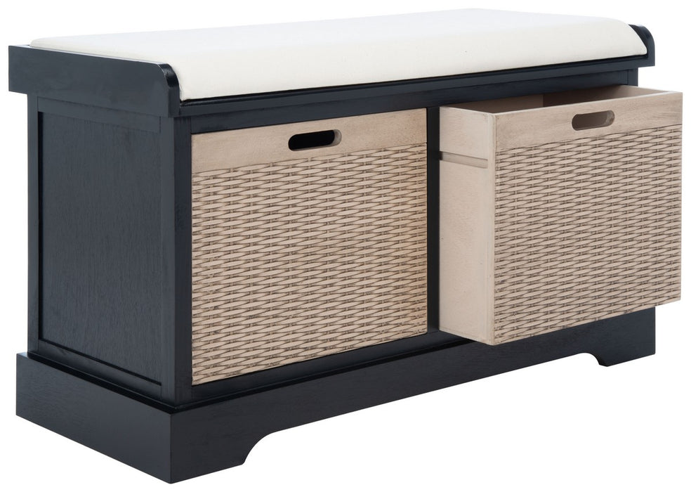 Landers 2 Drawer / Cushion Storage Bench/ Black - Cool Stuff & Accessories
