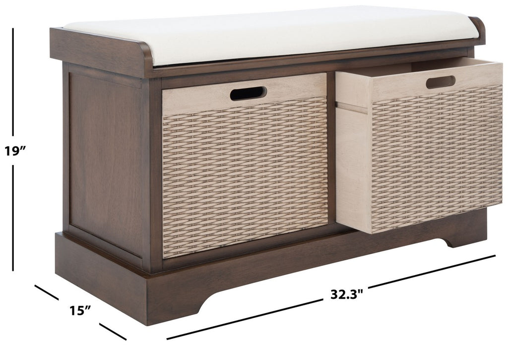 Landers 2 Drawer / Cushion Storage Bench/ Brown - Cool Stuff & Accessories