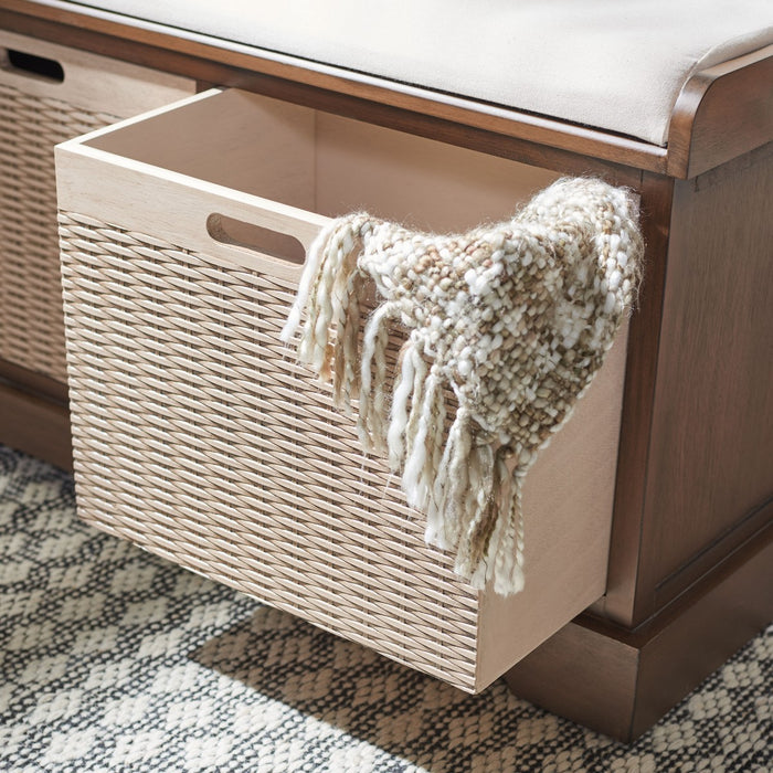 Landers 2 Drawer / Cushion Storage Bench/ Brown - Cool Stuff & Accessories