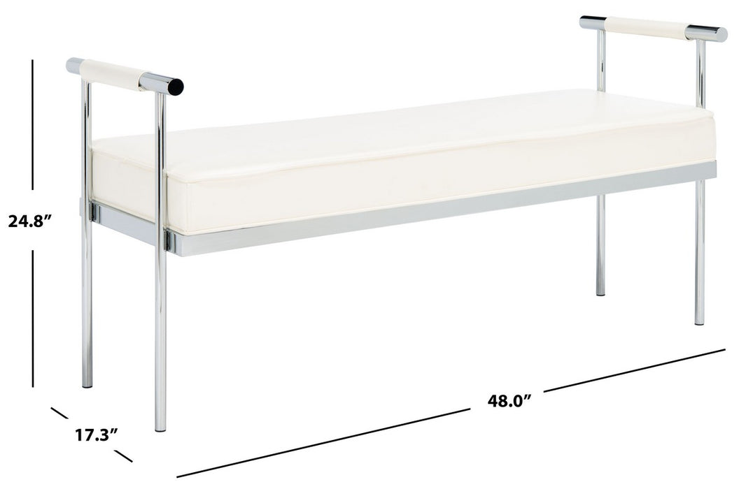 Pim Long Rectangle Bench W/ Arms/White - Cool Stuff & Accessories