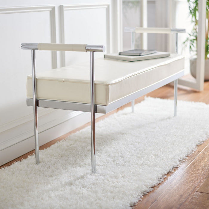 Pim Long Rectangle Bench W/ Arms/White - Cool Stuff & Accessories