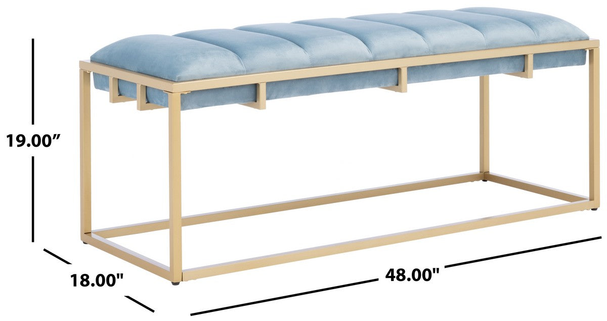 Thalam Channel Tufted Bench/Slate Blue - Cool Stuff & Accessories
