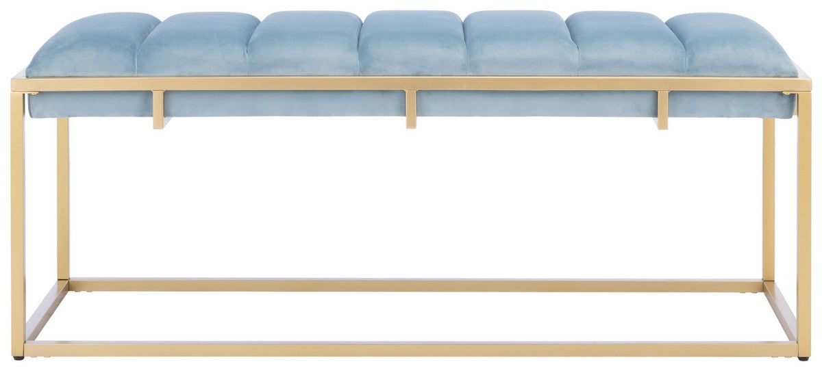 Thalam Channel Tufted Bench/Slate Blue - Cool Stuff & Accessories