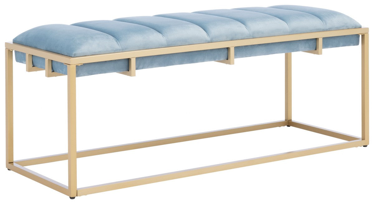 Thalam Channel Tufted Bench/Slate Blue - Cool Stuff & Accessories