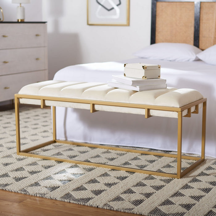 Thalam Channel Tufted Bench/Cream - Cool Stuff & Accessories
