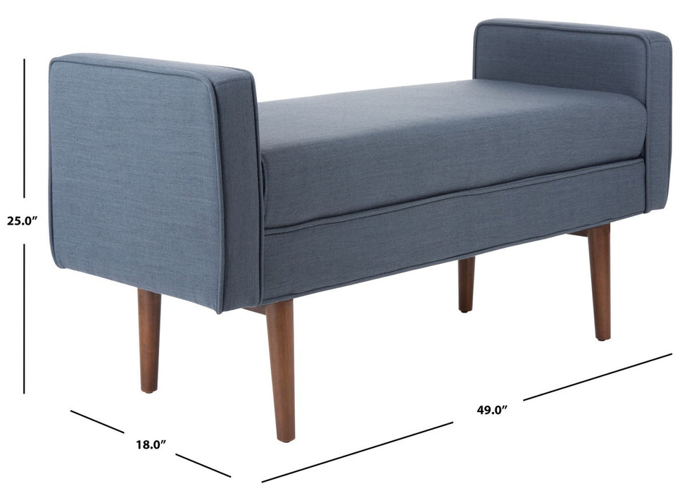 Henri Midcentury Bench/Navy Linen - Cool Stuff & Accessories