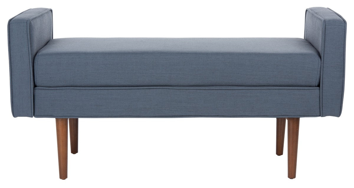 Henri Midcentury Bench/Navy Linen - Cool Stuff & Accessories