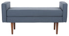Henri Midcentury Bench/Navy Linen - Cool Stuff & Accessories