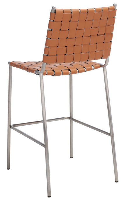 Bahari Woven Counter Stool/Cognac Silver