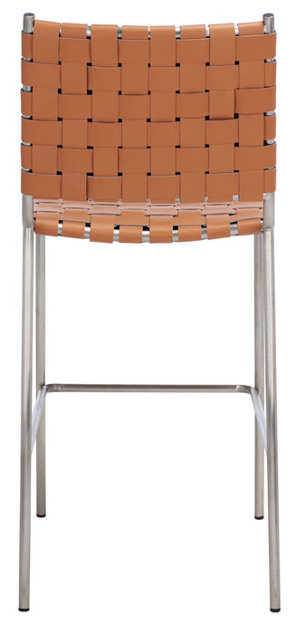 Bahari Woven Counter Stool/Cognac Silver