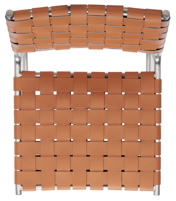 Bahari Woven Counter Stool/Cognac Silver