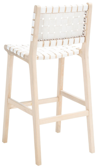 Adah Contemporary White Leather Bar Stool - Cool Stuff & Accessories
