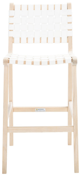 Adah Contemporary White Leather Bar Stool - Cool Stuff & Accessories