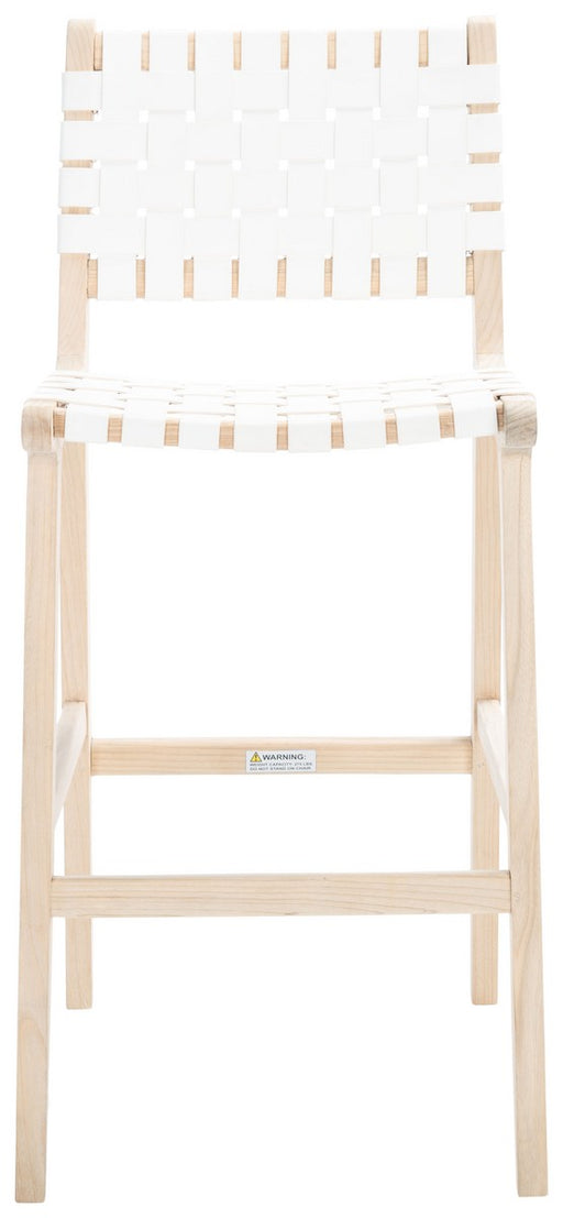 Adah Contemporary White Leather Bar Stool - Cool Stuff & Accessories