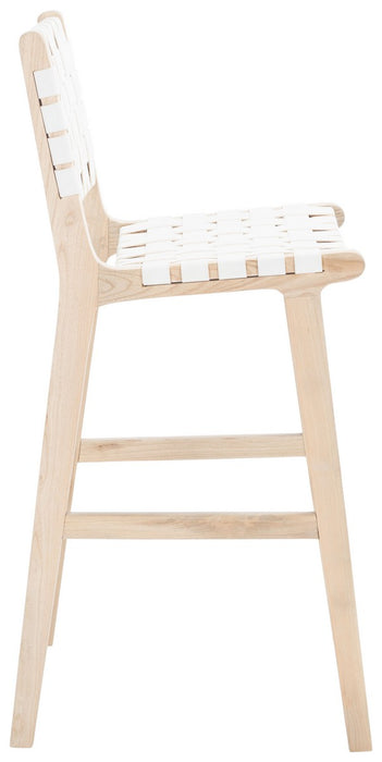 Adah Contemporary White Leather Bar Stool - Cool Stuff & Accessories