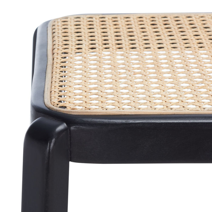 Silus Backless Cane Counter Stool/Black/Natural