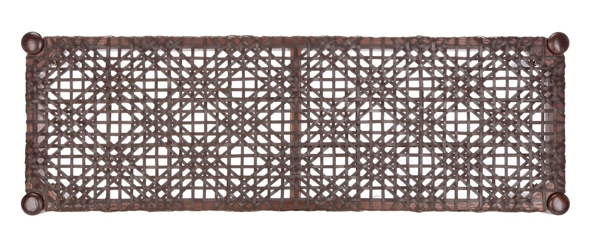 Bandelier Leather Weave Bench/Brown
