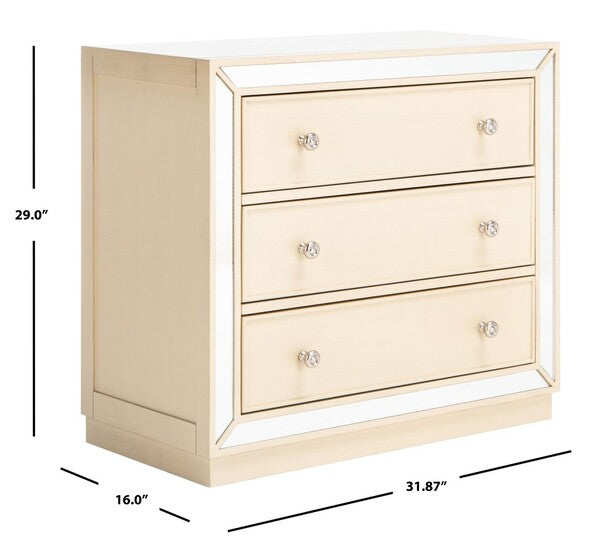 Basie 3 Drawer Chest/Antique Beige