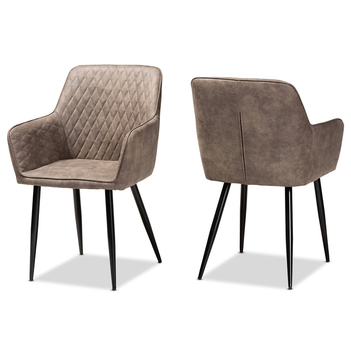 Belen Set of 2 Grey Upholstered Dining Chair - Cool Stuff & Accessories
