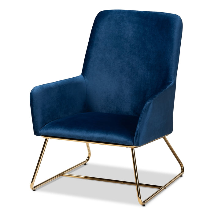 Sennet Navy Blue Velvet Upholstered Armchair - Cool Stuff & Accessories