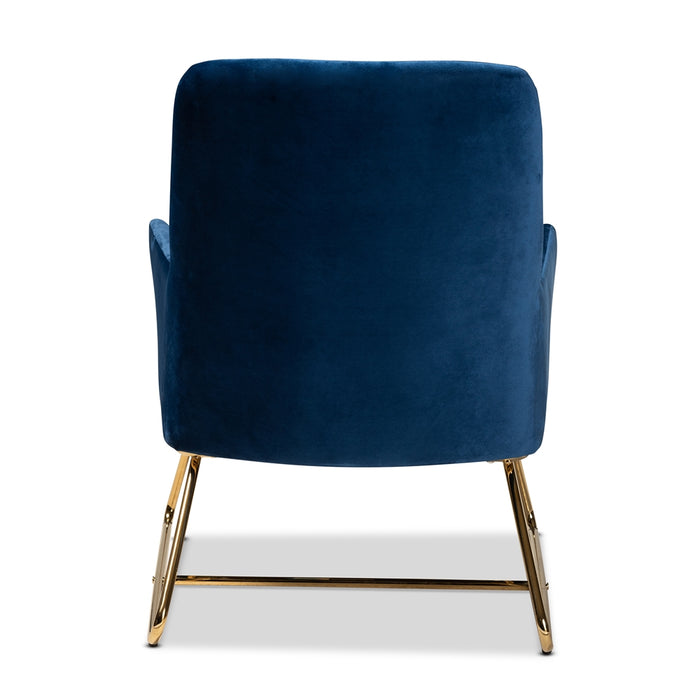 Sennet Navy Blue Velvet Upholstered Armchair - Cool Stuff & Accessories