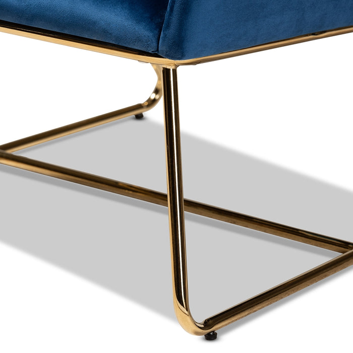 Sennet Navy Blue Velvet Upholstered Armchair - Cool Stuff & Accessories