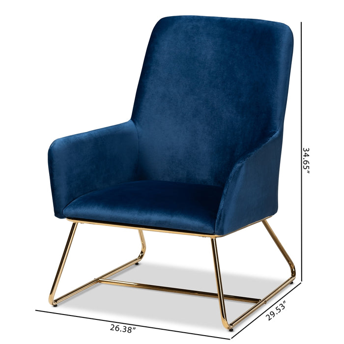 Sennet Navy Blue Velvet Upholstered Armchair - Cool Stuff & Accessories