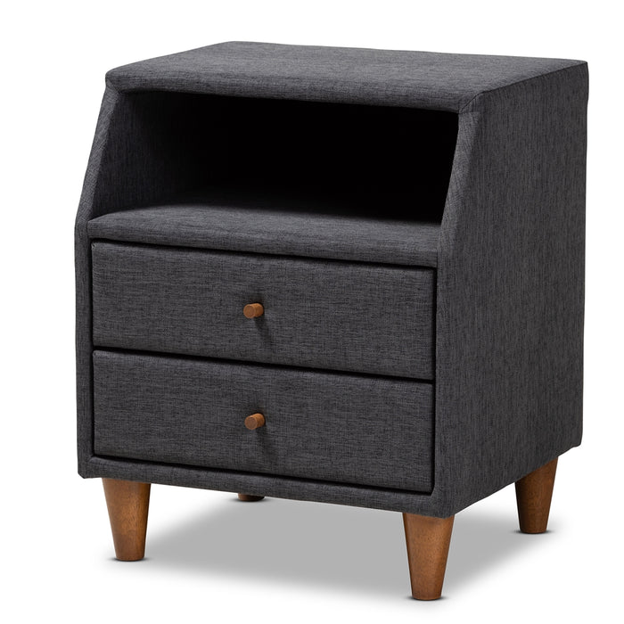 Claverie Modern 2 Drawer Nightstand Dark Grey - Cool Stuff & Accessories