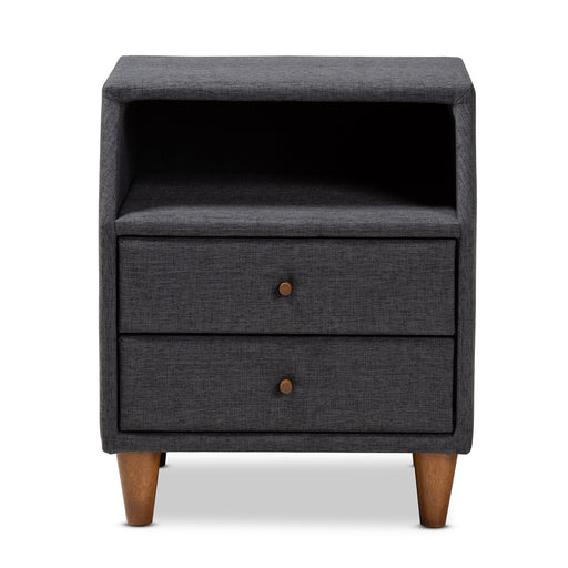 Claverie Modern 2 Drawer Nightstand Dark Grey - Cool Stuff & Accessories