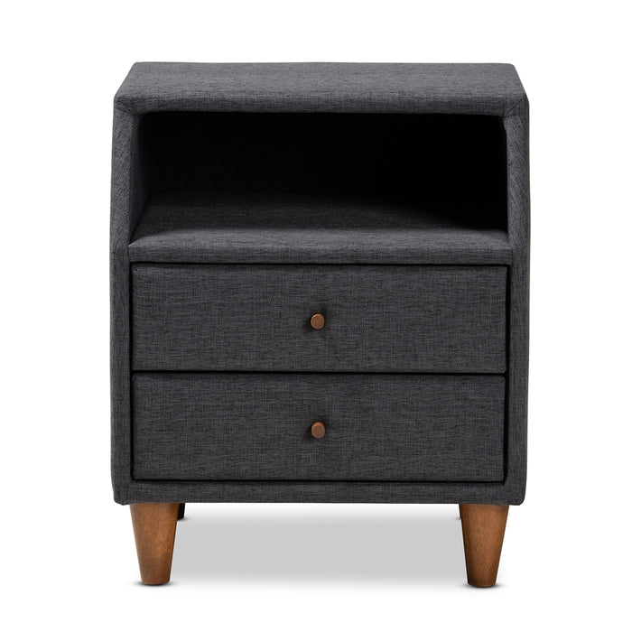 Claverie Modern 2 Drawer Nightstand Dark Grey - Cool Stuff & Accessories