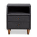 Claverie Modern 2 Drawer Nightstand Dark Grey - Cool Stuff & Accessories