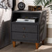 Claverie Modern 2 Drawer Nightstand Dark Grey - Cool Stuff & Accessories