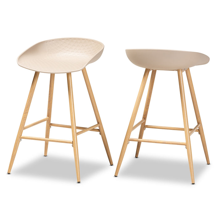 Mairi Modern Beige Bar Stool Set of 2 - Cool Stuff & Accessories