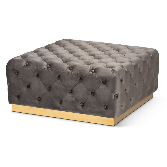 Verene Grey  Square Tufted Ottoman - Cool Stuff & Accessories